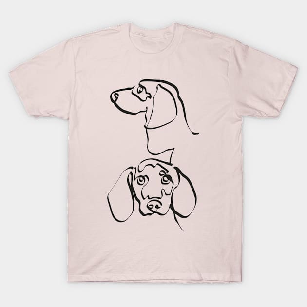 Abstract Line Beagle T-Shirt by huebucket